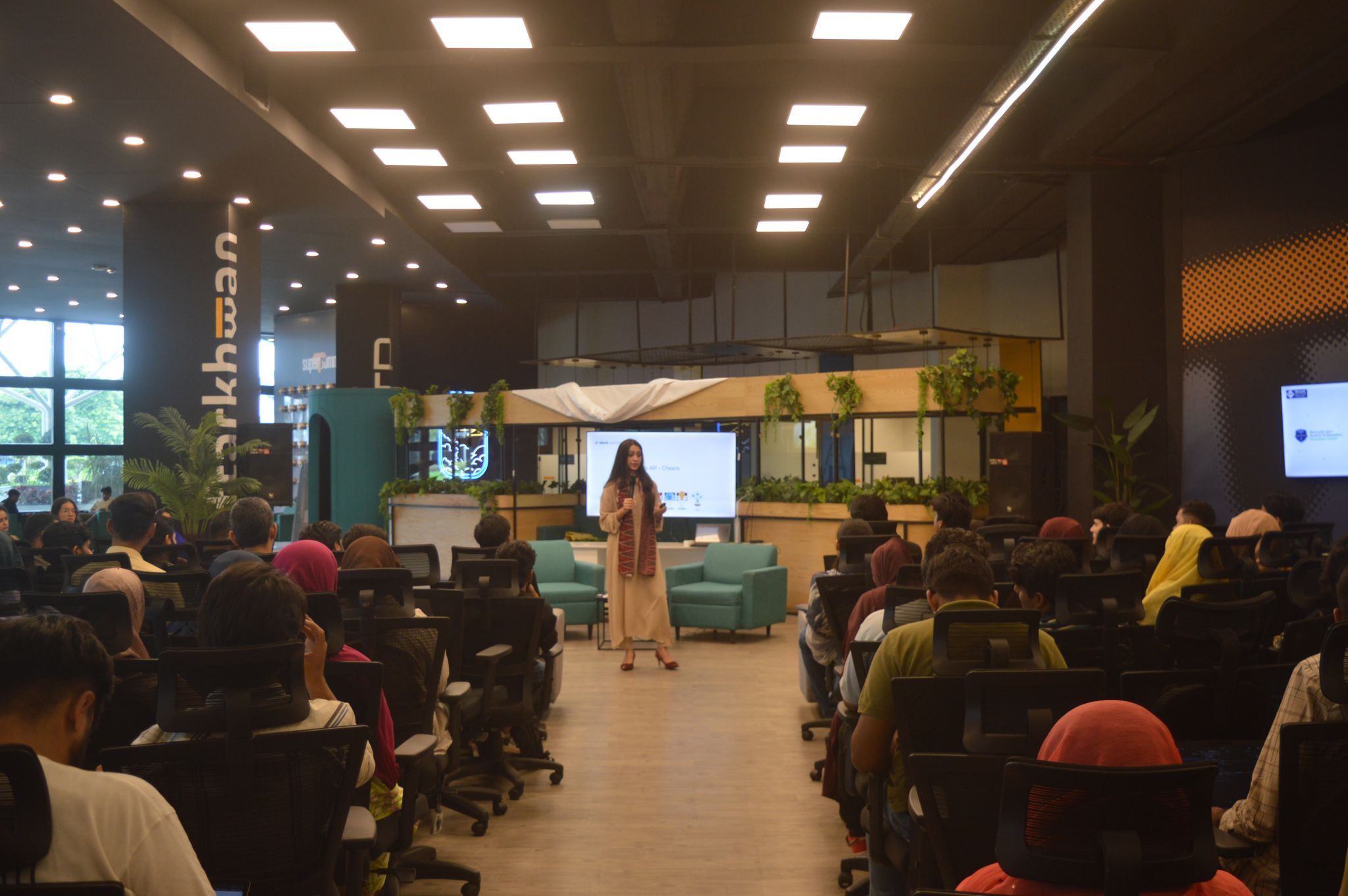 Speaking at a community event