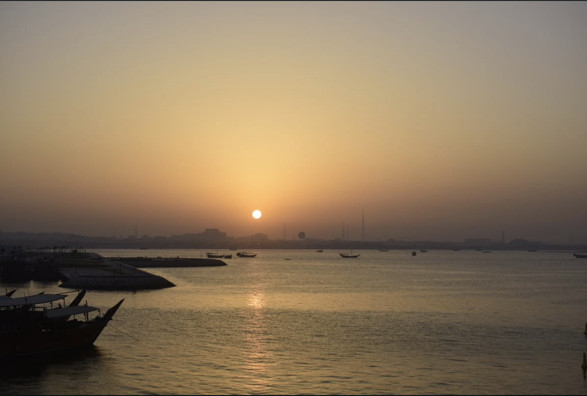 Sunset over the harbor